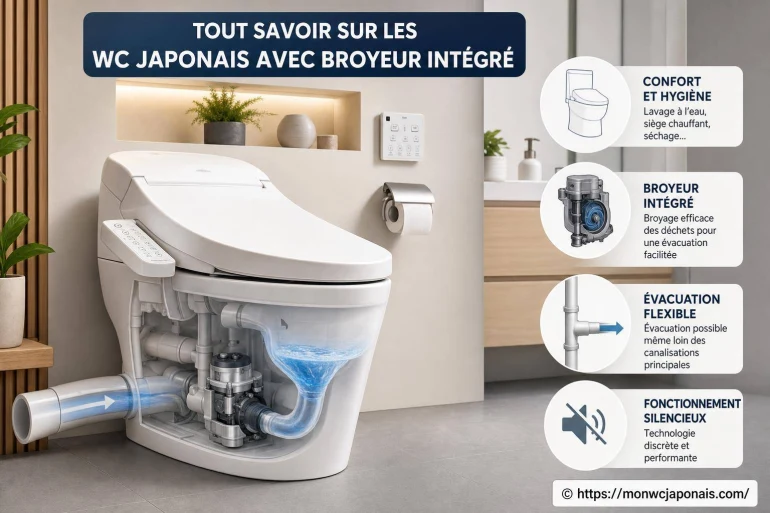 Tout savoir sur les WC japonais avec broyeur intégré