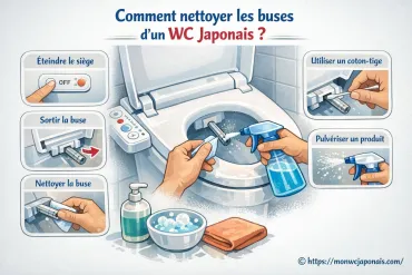 Comment nettoyer les buses d'un WC japonais ?