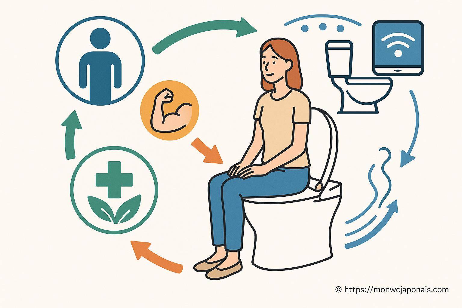 Schéma cycle digestion santé bien-être