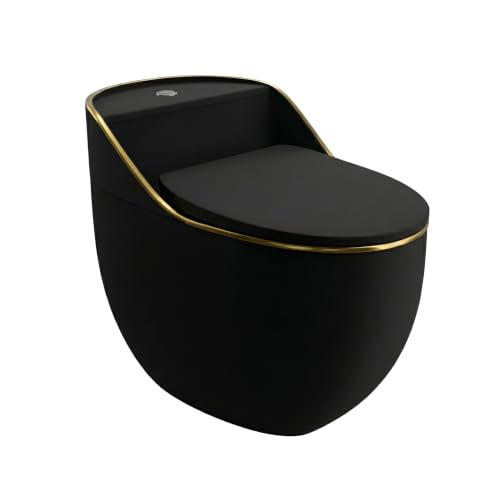 LAVITA Silia Rim Black/Gold Line Monobloc Toilettes avec Int