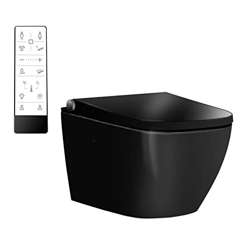 WC japonais lavant PRO+ 1104 noir brillant - à fond creux sa